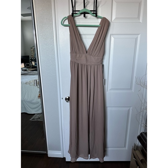 Heavenly Hues Taupe Maxi Dress - Picture 3 of 4